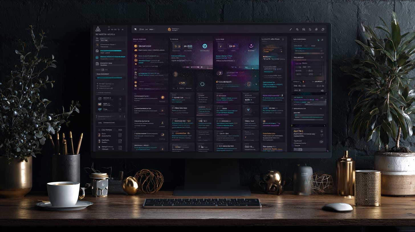 A business dashboard at work, in the She Thrives palette